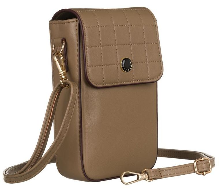 Torebka-portfel, beżowa, skóra ekologiczna, Peterson