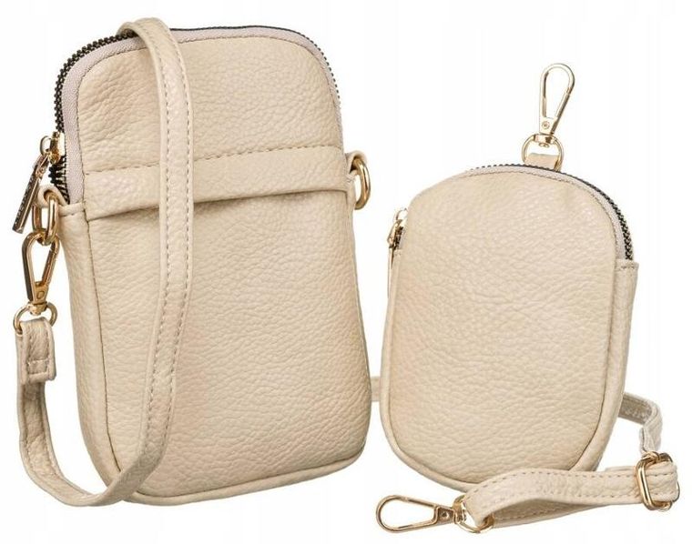 Torebka-portfel, beżowa, skóra ekologiczna, Rovicky