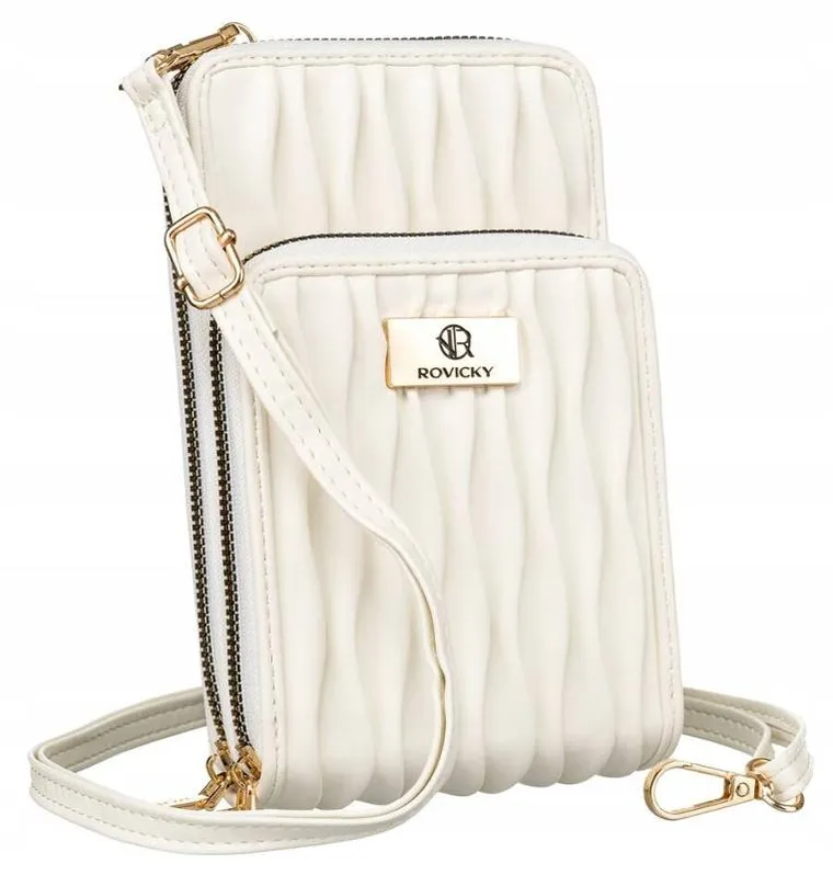 Torebka-portfel, biała, skóra ekologiczna, Rovicky