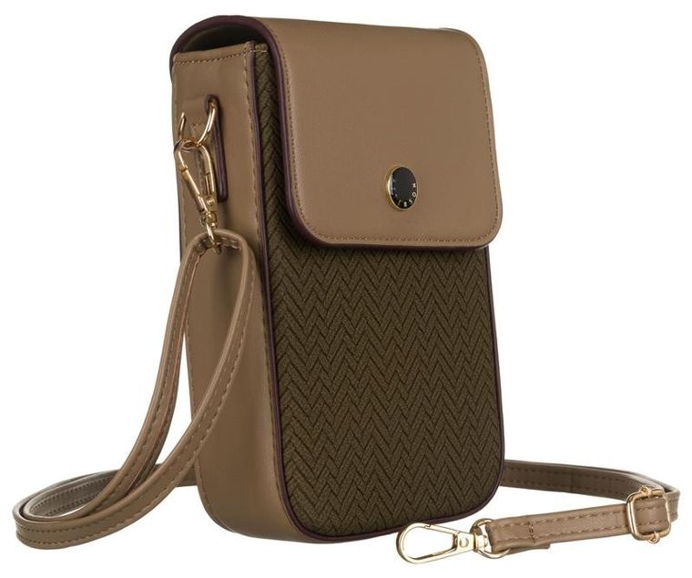 Torebka-portfel, brązowa, skóra ekologiczna, Peterson