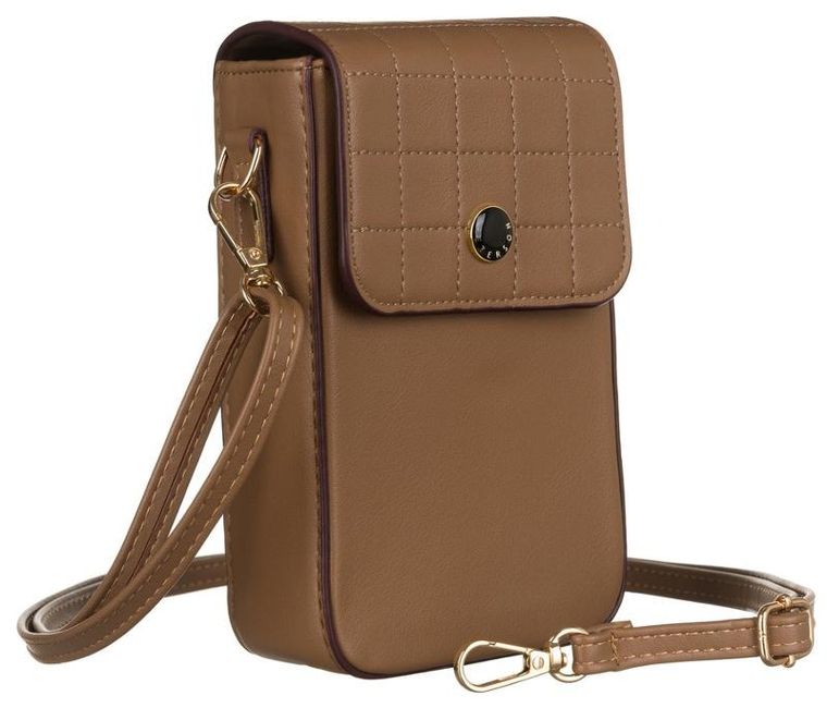 Torebka-portfel, brązowa, skóra ekologiczna, Peterson