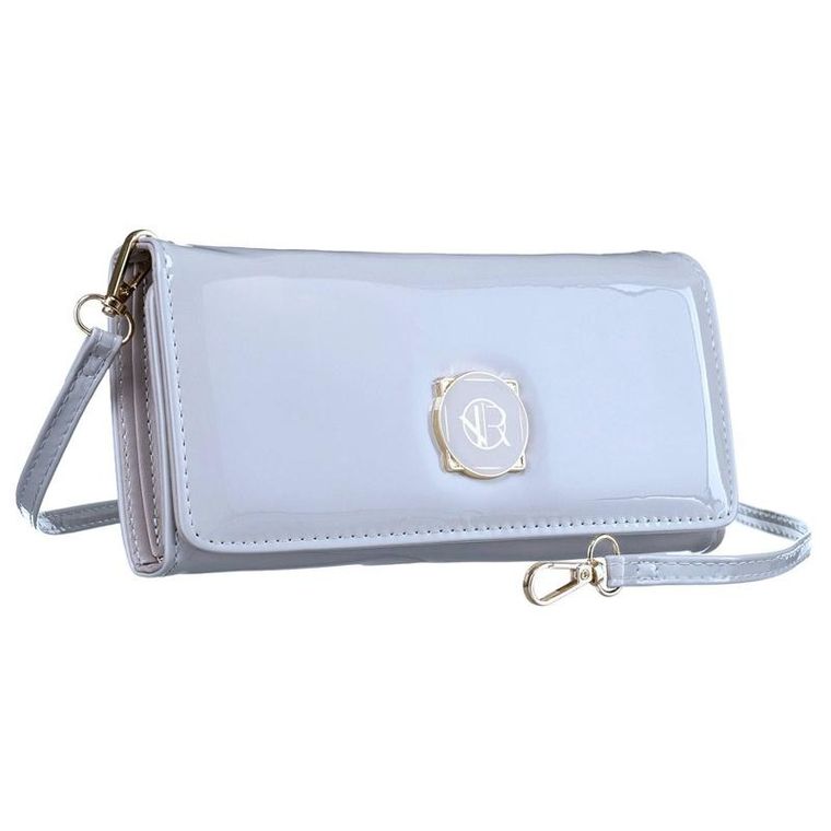 Torebka-portfel, szara, skóra ekologiczna, Rovicky