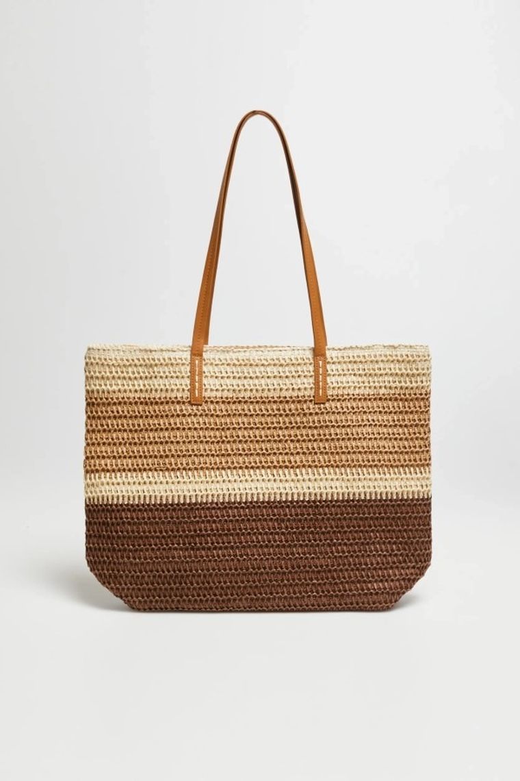 Torebka shopper, beżowa, Moodo