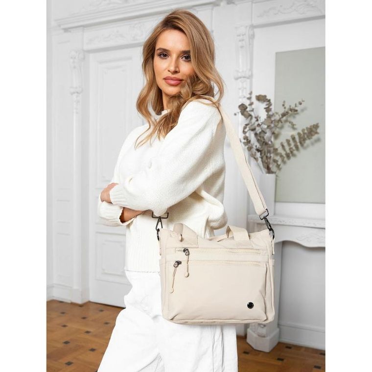 Torebka shopper, beżowa, Peterson