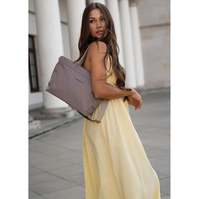 Torebka shopper, beżowa, Peterson