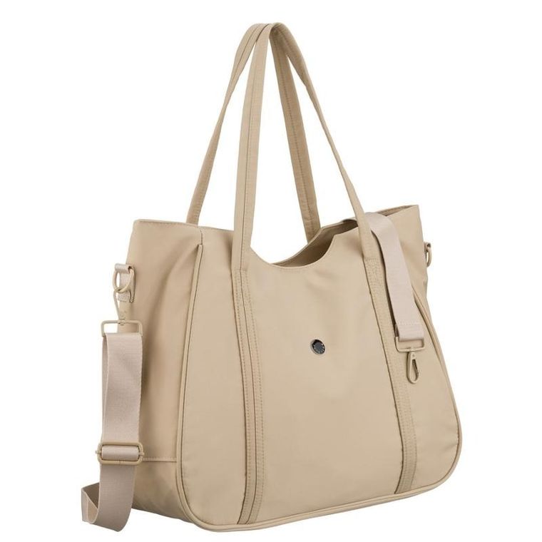 Torebka shopper, beżowa, poliester, Peterson