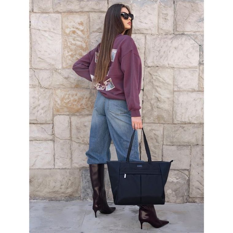 Torebka shopper, czarna, Peterson