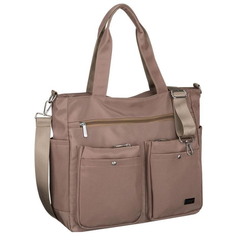 Torebka shopper, na laptopa, beżowa, Peterson