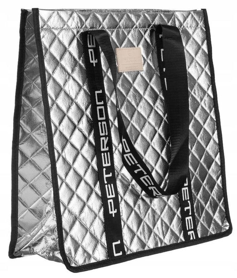 Torebka shopper, srebrna, Peterson