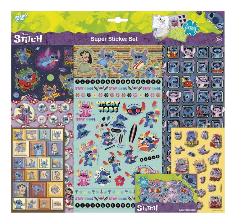 Totum, Lilo i Stitch, duży zestaw naklejek, 300 elementów