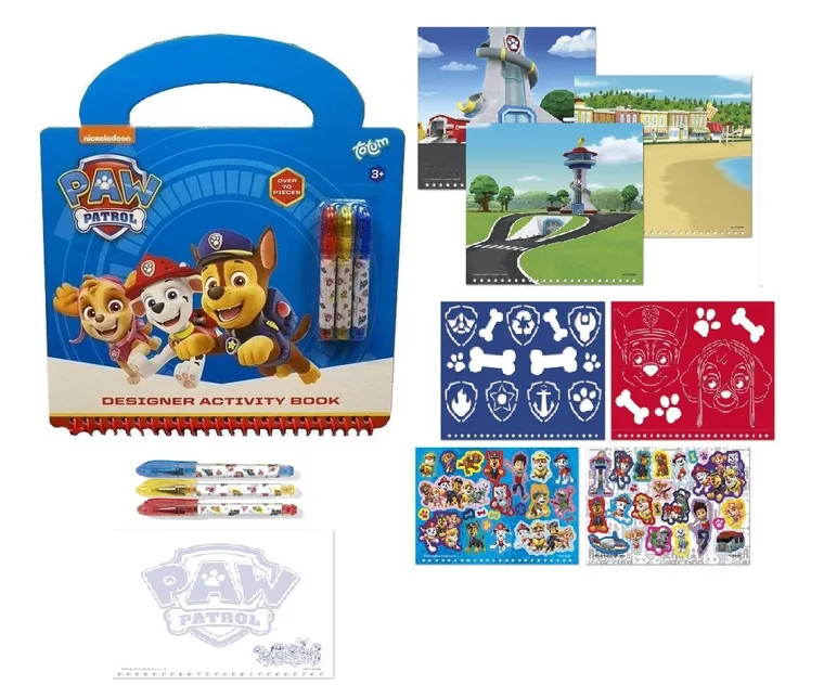 Totum, Psi Patrol, kreatywny szkicownik z naklejkami i akcesoriami