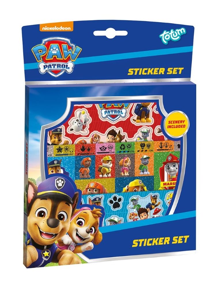Totum, Psi Patrol, zestaw naklejek z tłem