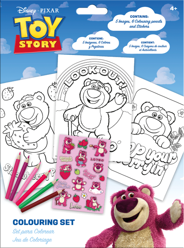 Toy Story, zestaw do kolorowania, z kredkami