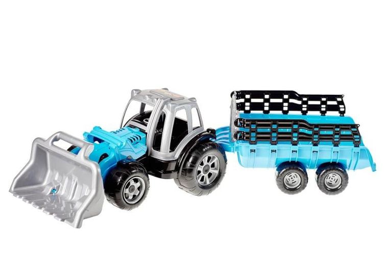 Traktor z przyczepą i ładowarką, pojazd rolniczy