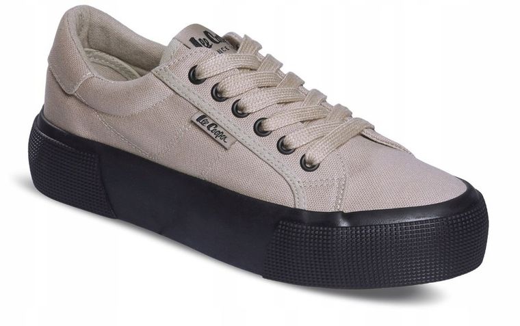 Trampki damskie, beżowe, Lee Cooper