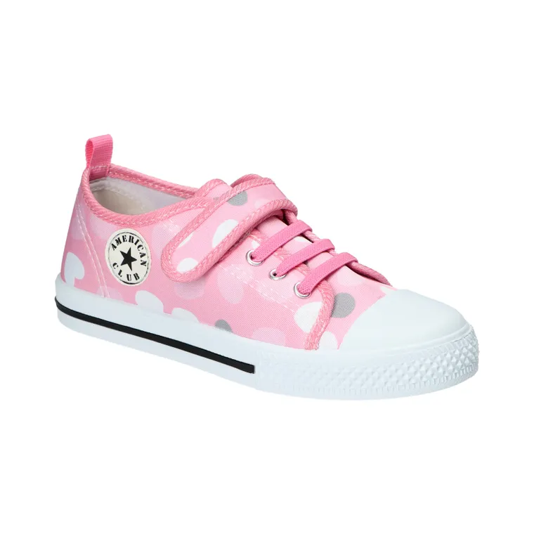 Trampki dziewczęce, różowe, American Club