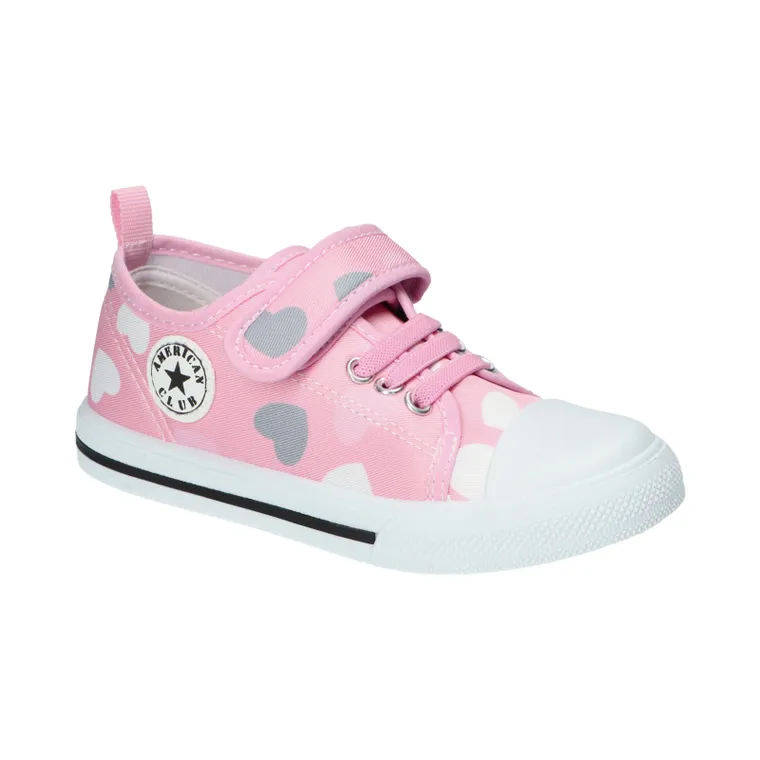 Trampki dziewczęce, różowe, American Club