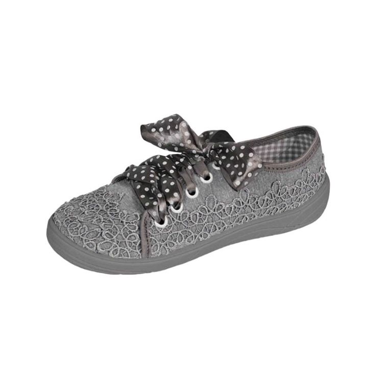 Trampki dziewczęce, szare, Nazo