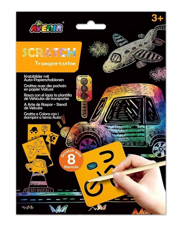 Transport. Wydrapywanki z szablonami