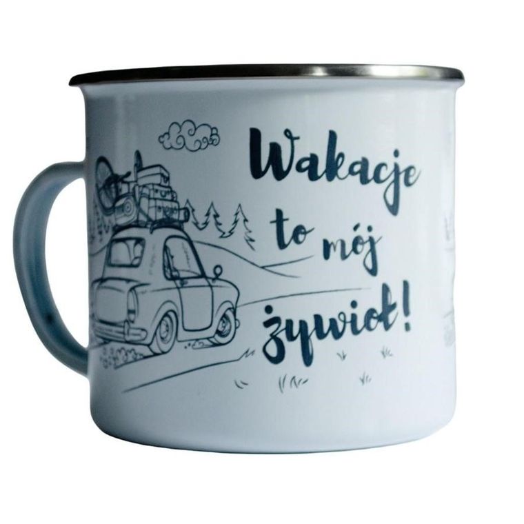 Travelset, kubek emaliowany, wakacje to mój żywioł