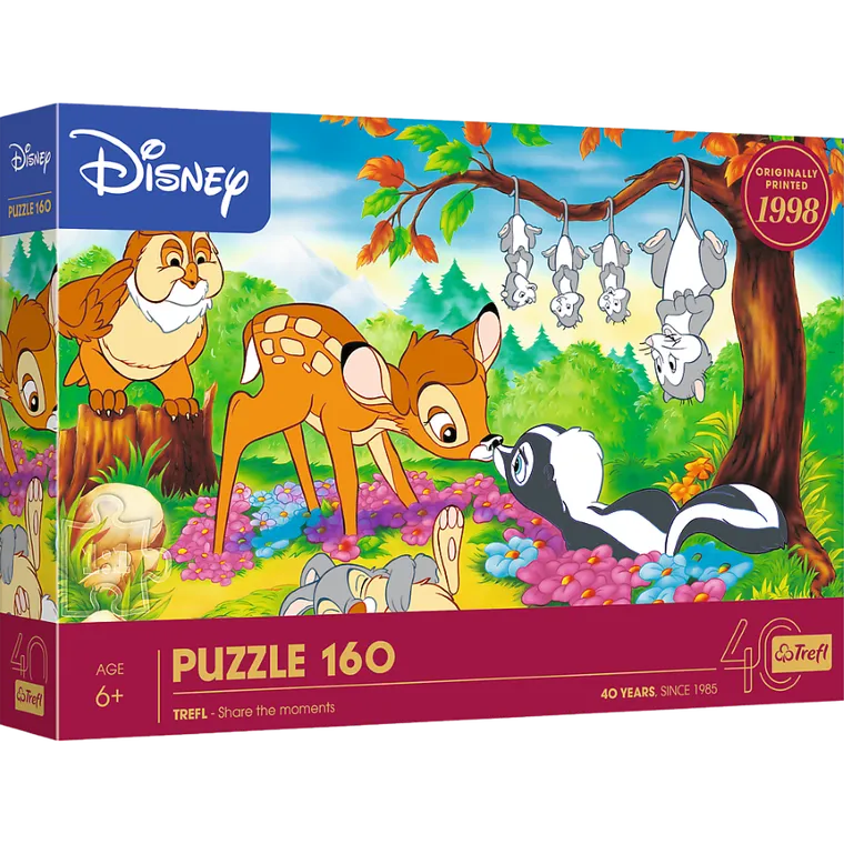 Trefl, 40-lecie, Disney, Bambi i leśni przyjaciele, puzzle, 160 elementów