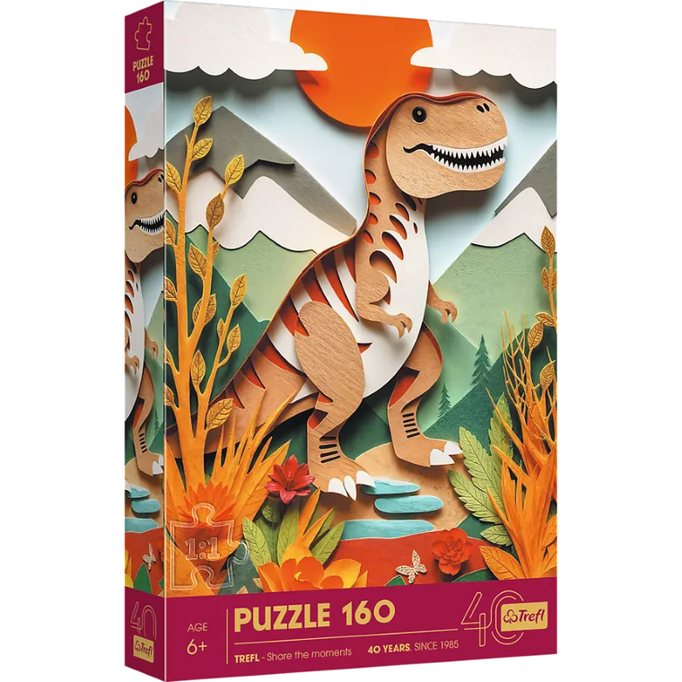 Trefl, 40-lecie, Paper Art, Dinozaur, puzzle, 160 elementów
