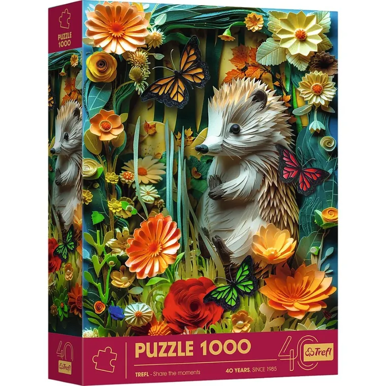 Trefl, 40-lecie, Paper Art: Jeż, puzzle, 1000 elementów