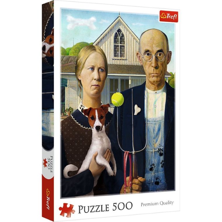 Trefl, American Gothic, Psia Edycja, puzzle, 500 elementów