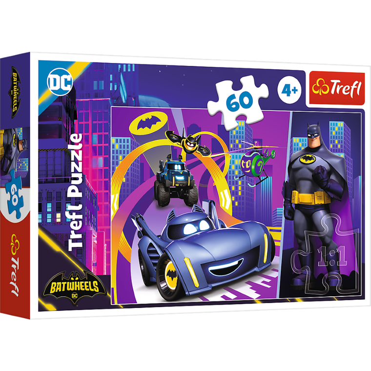 Trefl, Batman, Batman i jego pojazdy, puzzle, 60 elementów