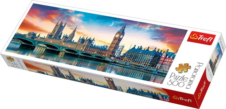 Trefl, Big Ben i Pałac Westminsterski, Londyn, puzzle panorama, 500 elementów