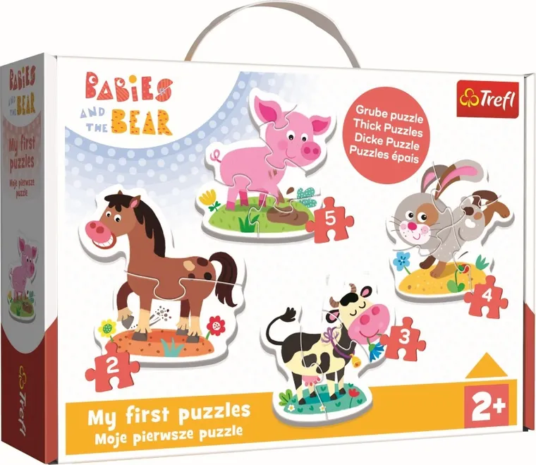 Trefl, Bobaski i Miś, Baby Classic, puzzle 4w1