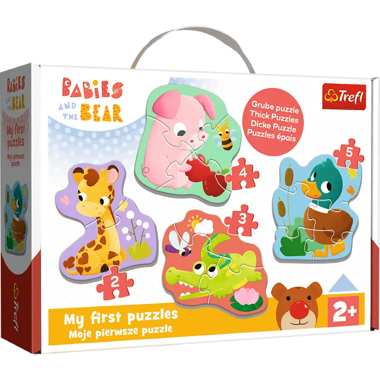 Trefl, Bobaski i Miś, Bobaskowe zwierzątka, Moje pierwsze puzzle, 14 elementów