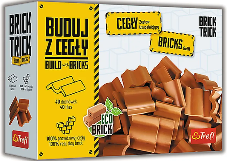 Trefl, Buduj z cegły, zestaw uzupełniający, cegły dachówki, 40 elementów