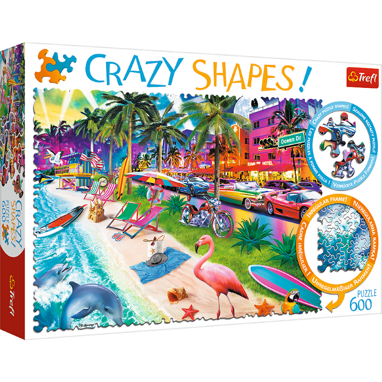 Trefl, Crazy Shapes, Plaża w Miami, puzzle, 600 elementów