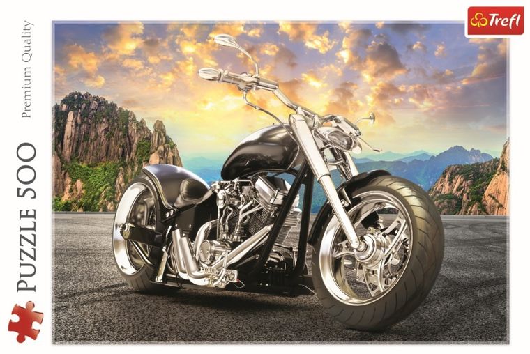 Trefl, Czarny motocykl, puzzle, 500 elementów