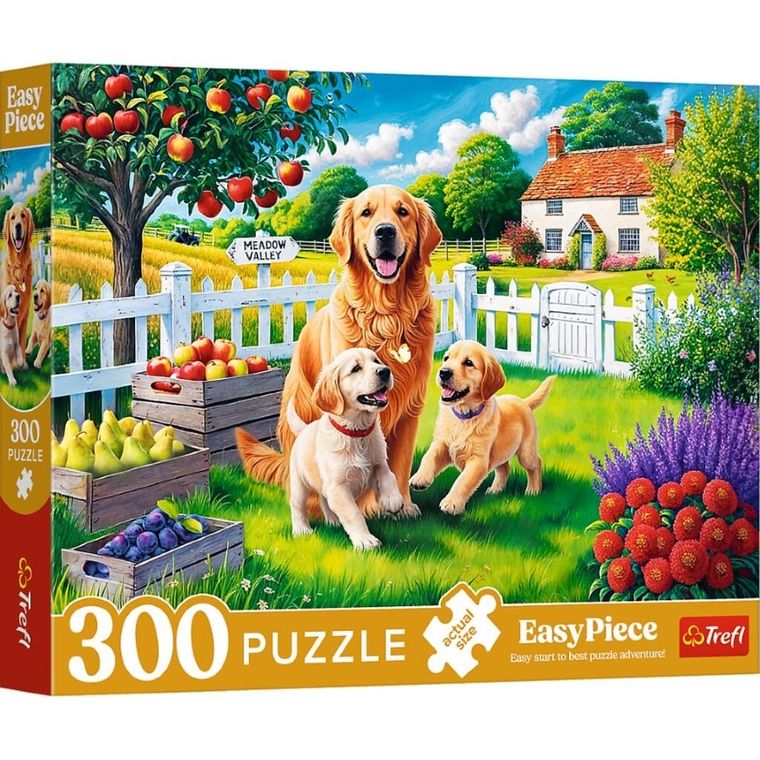 Trefl, EasyPiece, Pieski na wsi, puzzle, 300 elementów