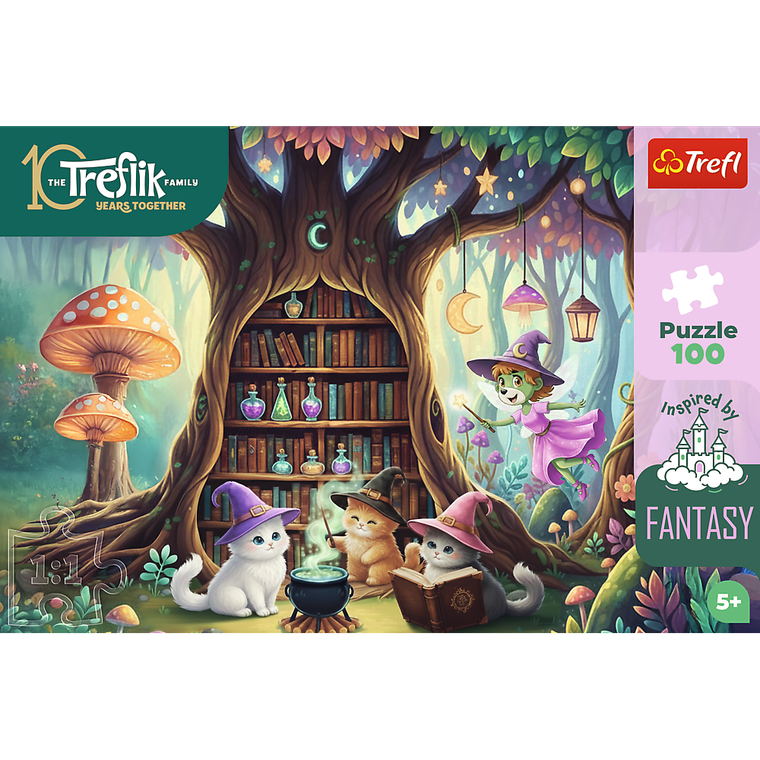 Trefl, Inspired By Fantasy, Rodzina Treflików, Czarodziejskie kociaki, puzzle, 100 elementów