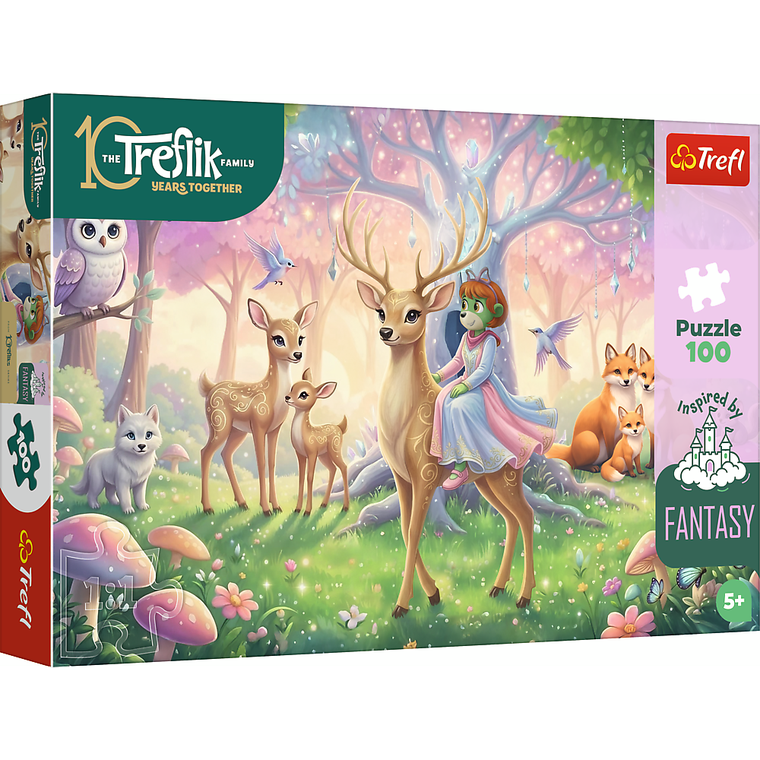 Trefl, Inspired By Fantasy, Rodzina Treflików, Zwierzęta z magicznego lasu, puzzle, 100 elementów
