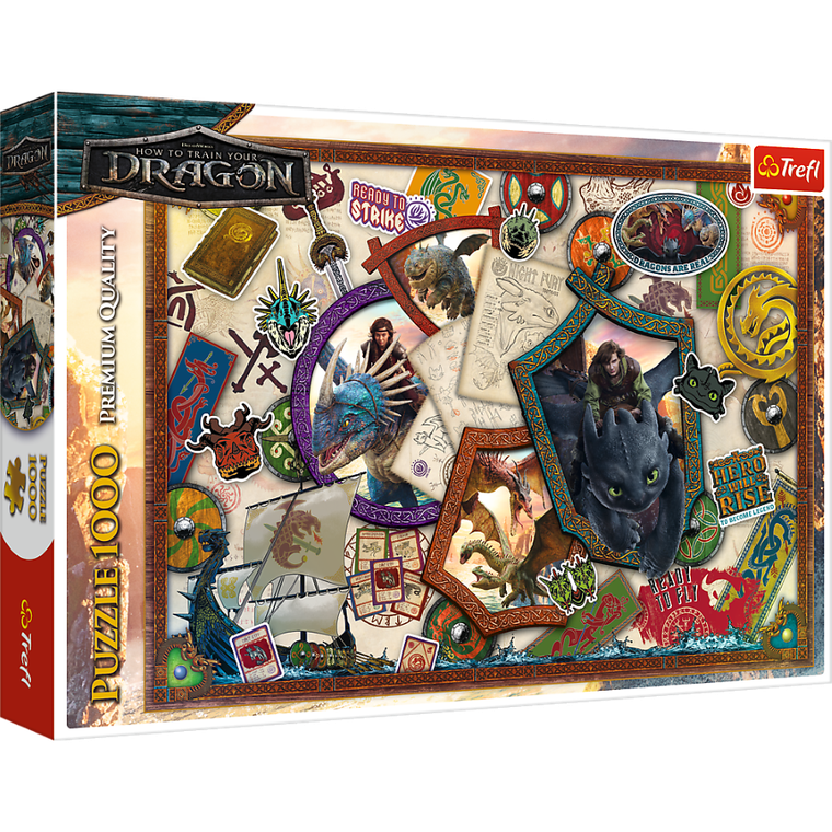 Trefl, Jak wytresować smoka, Bohaterowie, puzzle, 1000 elementów