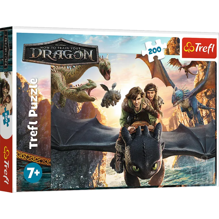 Trefl, Jak wytresować smoka, Szczerbatek i przyjaciele, puzzle, 200 elementów