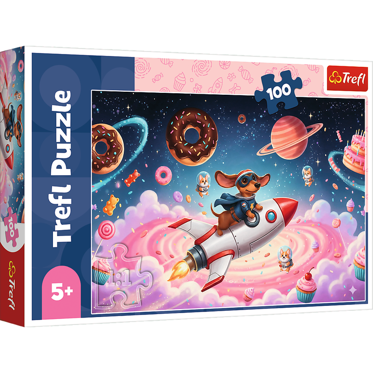 Trefl, Jamnik na rakiecie, puzzle, 100 elementów