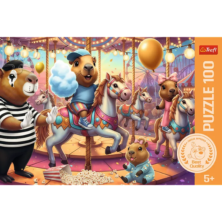 Trefl, Kapibary na wakacjach, puzzle, 100 elementów