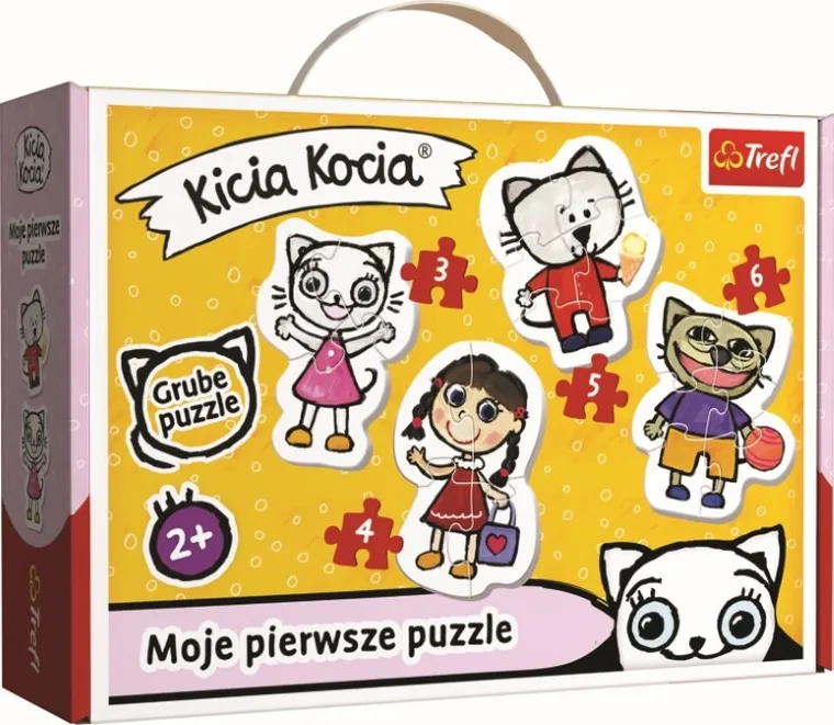 Trefl, Kicia Kocia, Moje pierwsze puzzle, 4 układanki