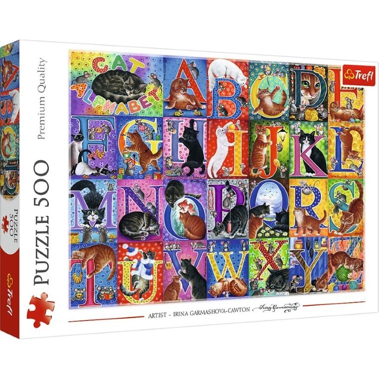 Trefl, Koci alfabet, puzzle, 500 elementów
