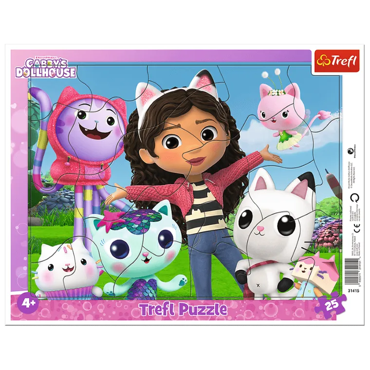 Trefl, Koci Domek Gabi, Poznaj Gabi, puzzle ramkowe, 25 elementów