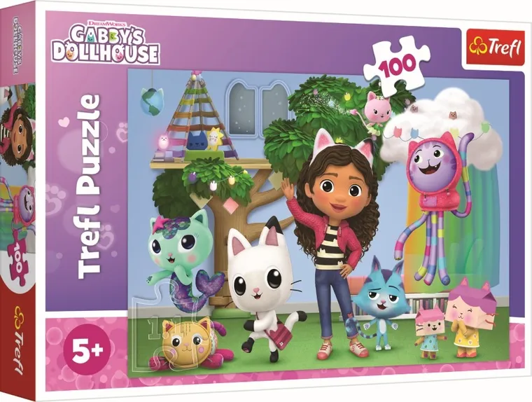 Trefl, Koci Domek Gabi, puzzle, 100 elementów