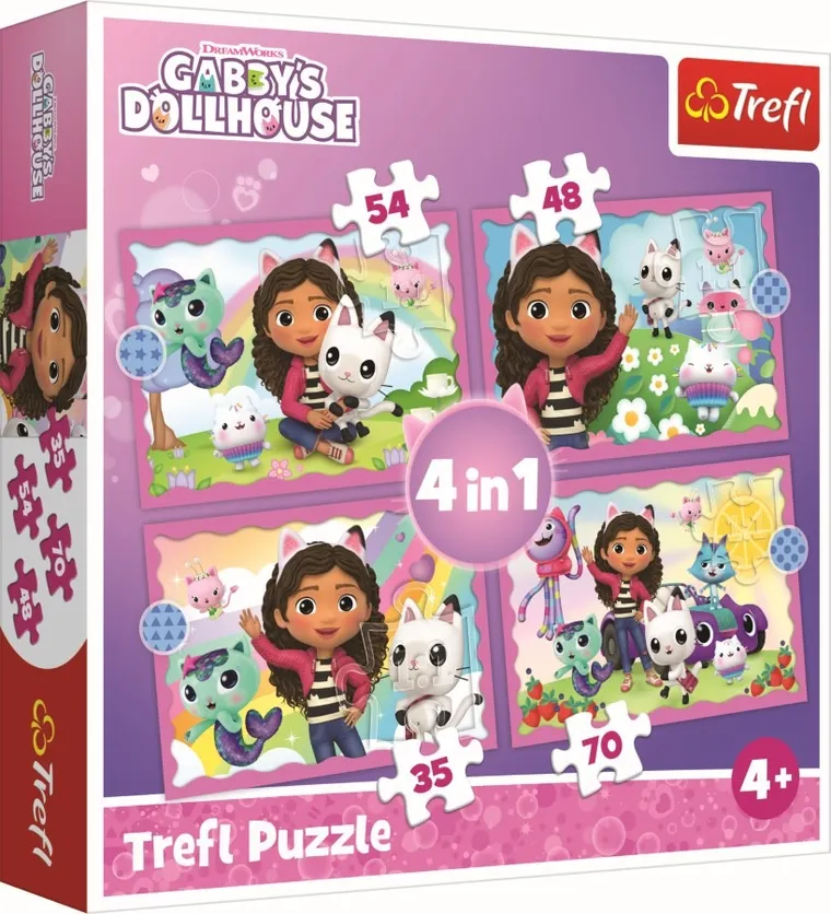 Trefl, Koci Domek Gabi, puzzle, 4w1, 207 elementów