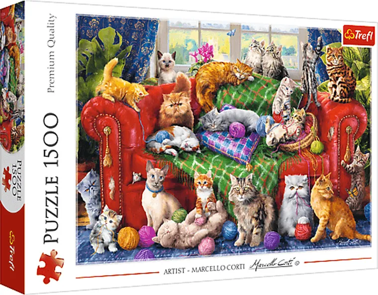 Trefl, Kociaki na sofie, puzzle, 1500 elementów