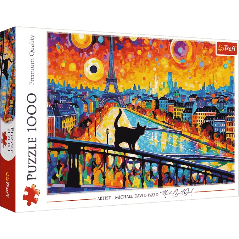 Trefl, Kot w Paryżu, Grateful Licensing with Fee, puzzle, 1000 elementów