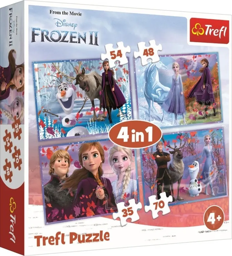 Trefl, Kraina Lodu, Podróż w nieznane, puzzle 4w1